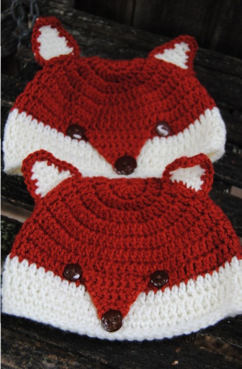 I'm sure you were wondering if I managed to finish anything in the way of crochet, right? Well I am happy to say yes I did. Two more fox hats.